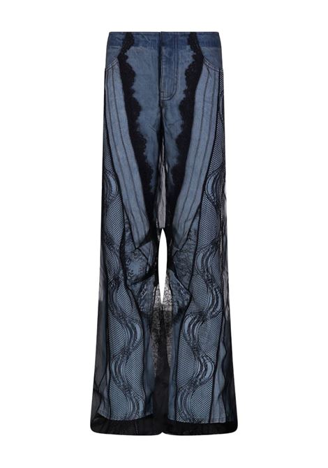 Jeans a gamba larga in blu Christopher esber - donna